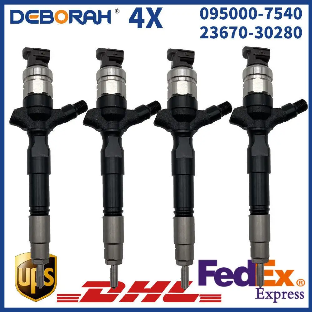 

4X Fuel Injector 095000-7540 23670-30280 For Toyota Engine 1KD-FTV 2KD-FTV D-4D