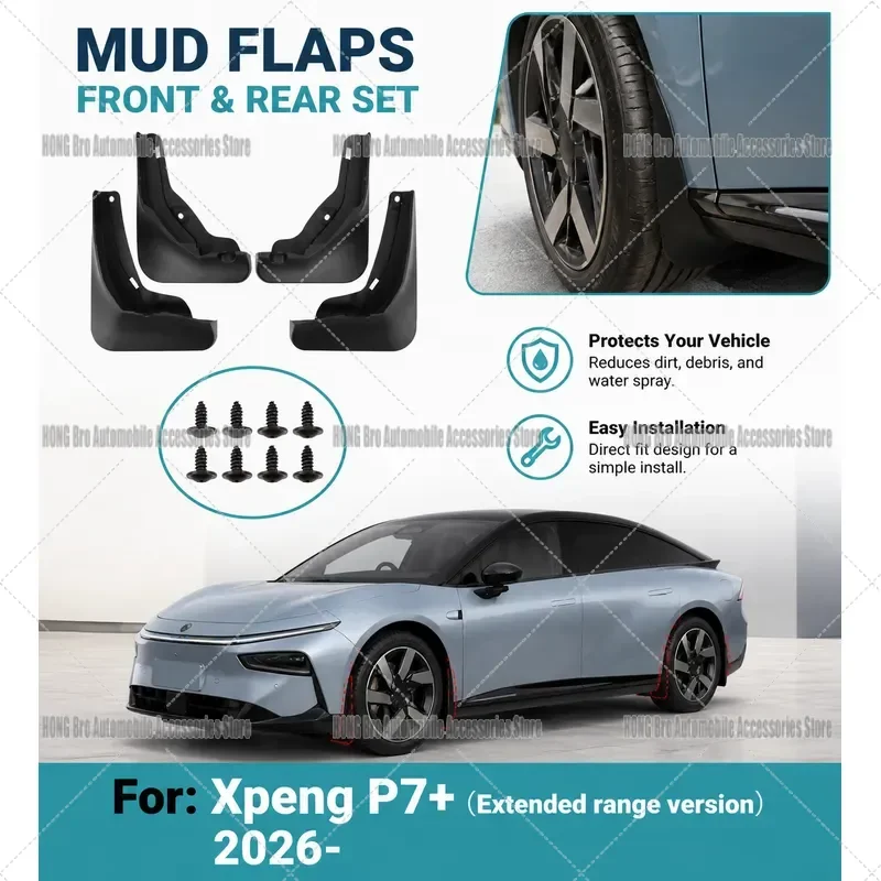 For Xpeng P7 Plus 2026 Extended Range Wheel Arch Fender Flares Trim Molding Protector Exterior Body Kit Auto Accessories