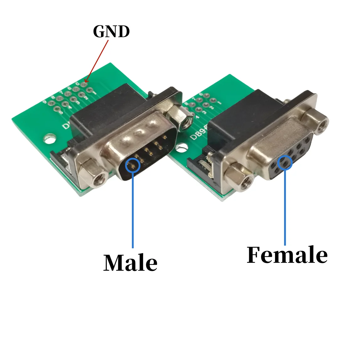 DB9 Male and female base test board 9P male and female base adapter board to 2.54DIP data cable adapter board PCB