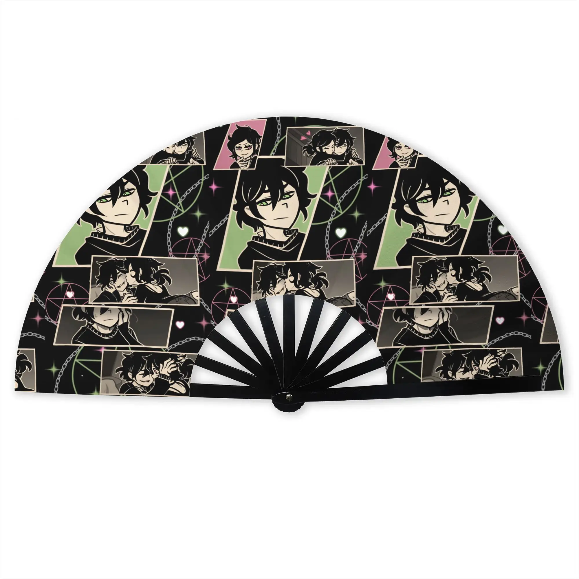 Custom Hot Dark Horror A-Andys L-Leyleys Love Hand Fan Promotional Gift Party  Durable Folding Fans Novelty Bulk Pack Fan