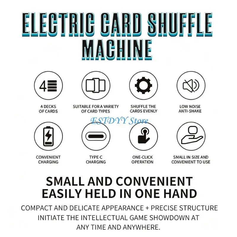 

G6DE Low Noise Automatic Shuffling Machine Rechargeable Quiet Electric Card Shuffling Machine for Home Party Game