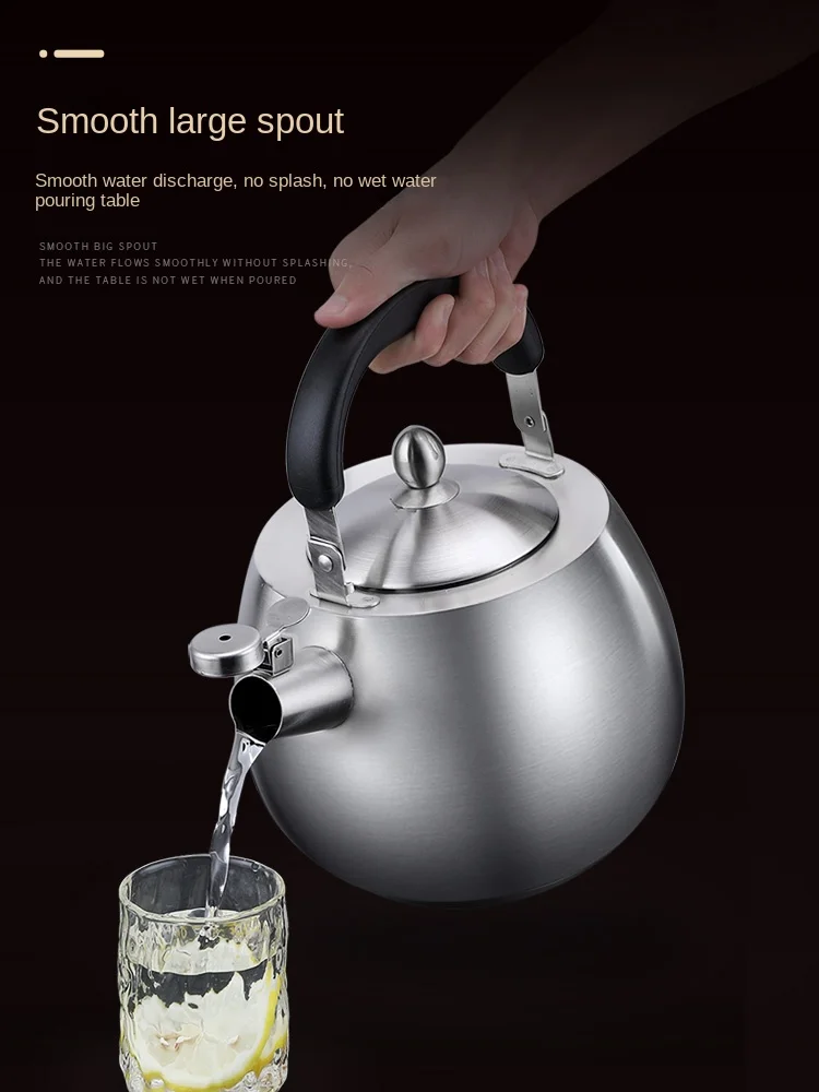 304 stainless steel gas kettle Domestic gas stove Open fire kettle Large capacity whistle hot kettle