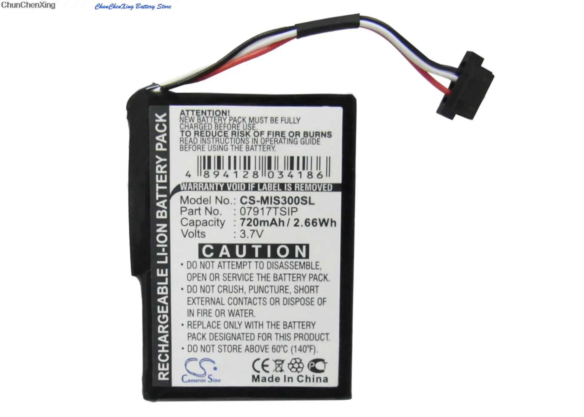 OrangeYu Batería de 720 mAh para NAVMAN/Mitac Mio Spirit 300, S300, S305, S555, Spirit 305, Spirit 500 HF Traffic Europe