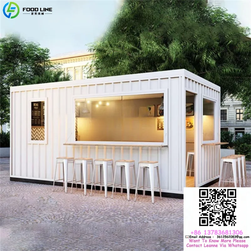 Customized 40ft Container Restaurant Outdoor Event Container Bar with LED Lighting and Beverage Cooler