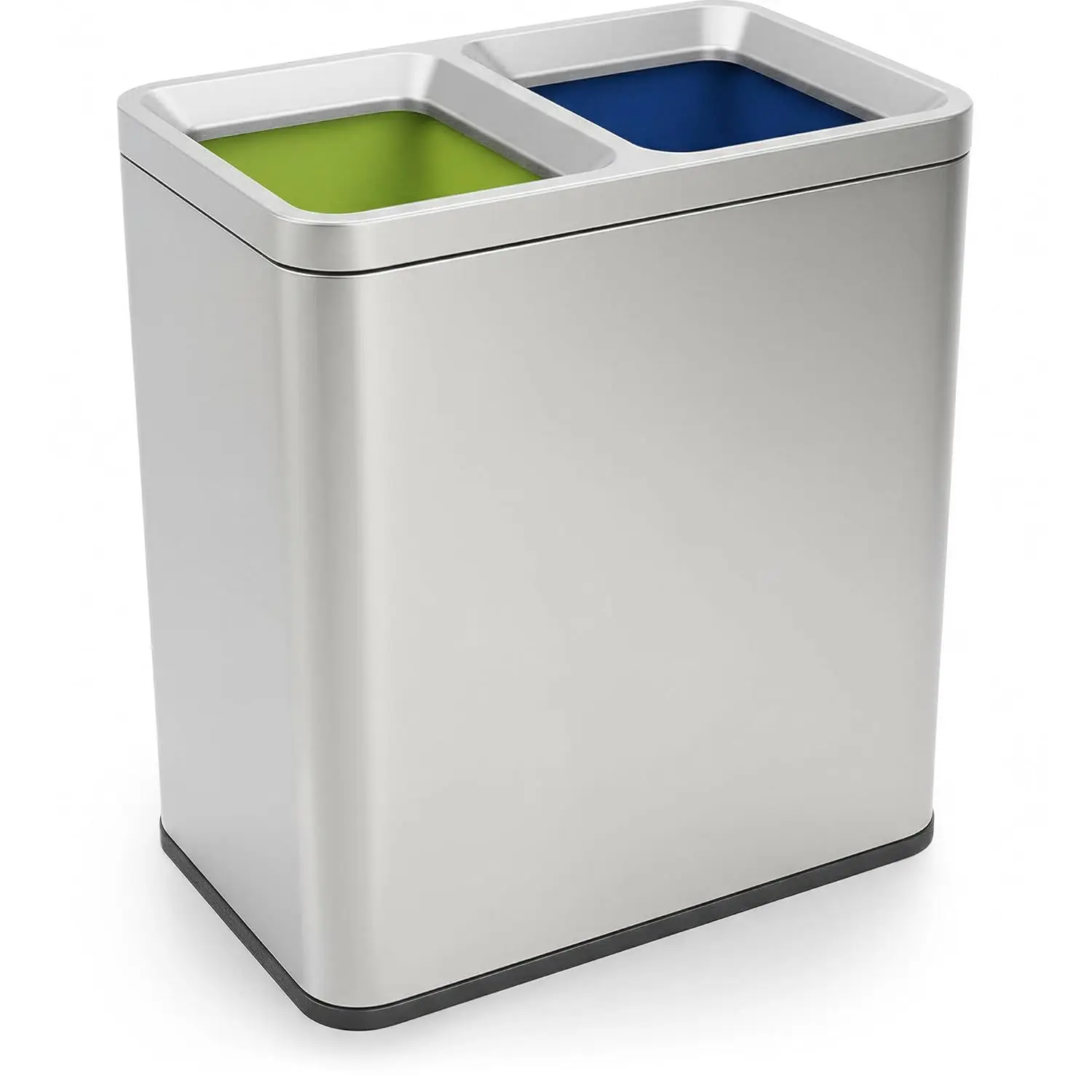 

70L Dual Compartment Recycling Trash Can, Stainless Steel, Open Top, 40L+30L, for Kitchen Office Restaurant