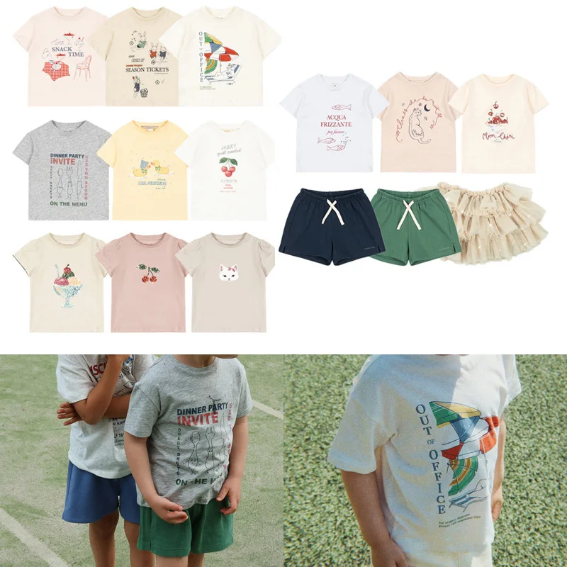 

Pre-sale(ship March) 2026 KS Summer Boys Clothes Toddler Girls Clothing Baby Boy T-shirts Girls short sleeve Set for 2 -10 Years