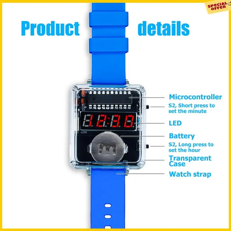 A25P Soldering Practice DIY Clock Kit With For Electronic Beginner Students Micro Controller 4-Digit LED Display Educational Sch