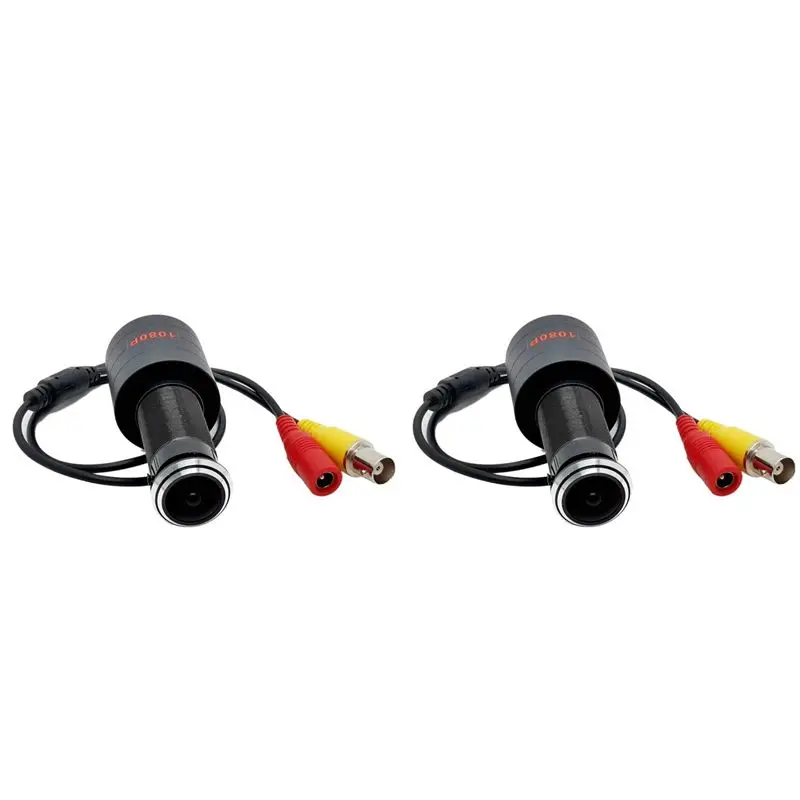 ABKQ-2Pcs 1.7Mm Panorama Fish-Eye 1080P Wide Angle AHD Camera PAL 2MP CCTV Door Viewer Adjustable For Home Security