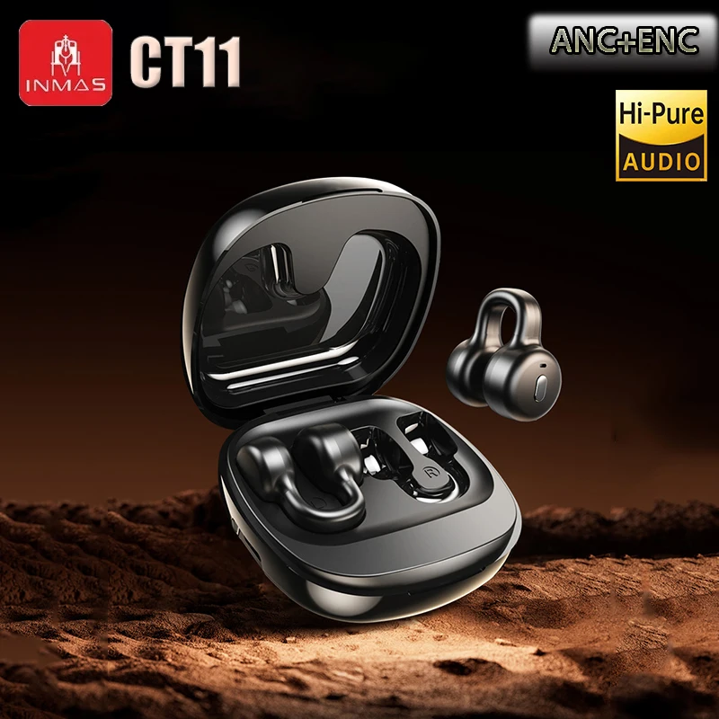 INMAS CT11 ANC Wireless Earbuds Bluetooth Touch Screen Headphones LED Screen Display Headset Active Noise Cancellation Earphones