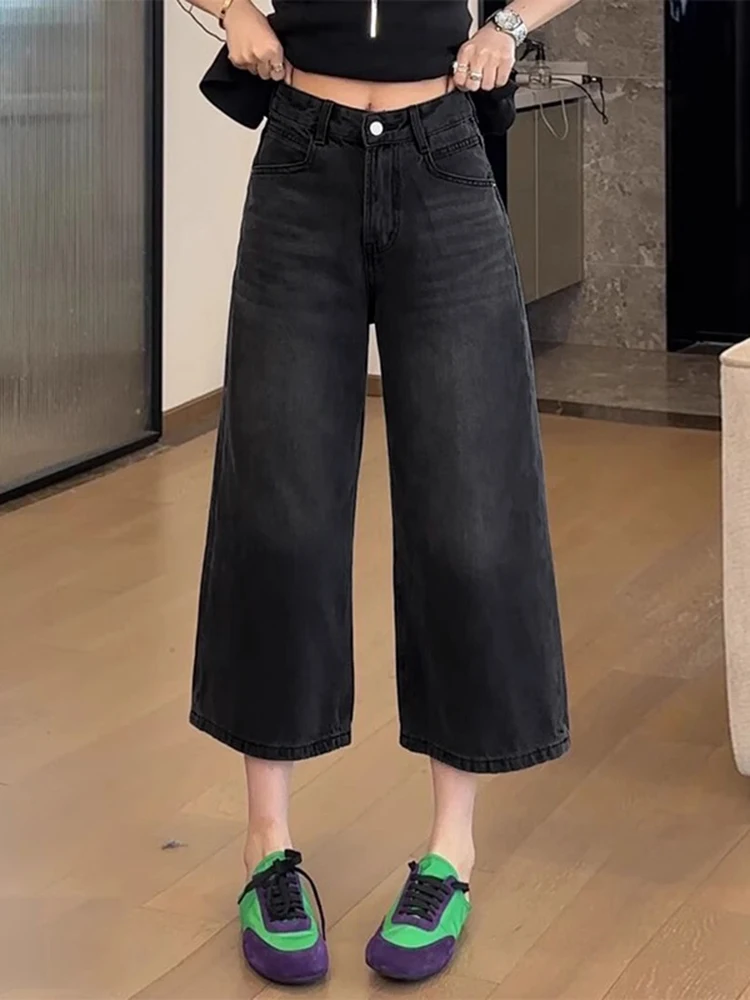 

Retro High Waist Loose Straight Leg Jeans Women's New 2026 Spring Slimming Denim Pants Large Size Wide Leg Seven-Foot Trousers