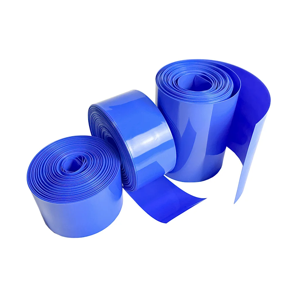 1m/pak PVC Heat Shrink Tube Blue Shrink Tubing terisolasi untuk produksi 18650 paket baterai lengan kabel Multi ukuran