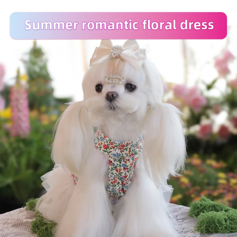 

Summer Small Dog Clothes Thin Puppy Dress Luxury Princess Dress Dog Clothing chihuahua Yorkshire Terrier Maltese Skirt Apparel