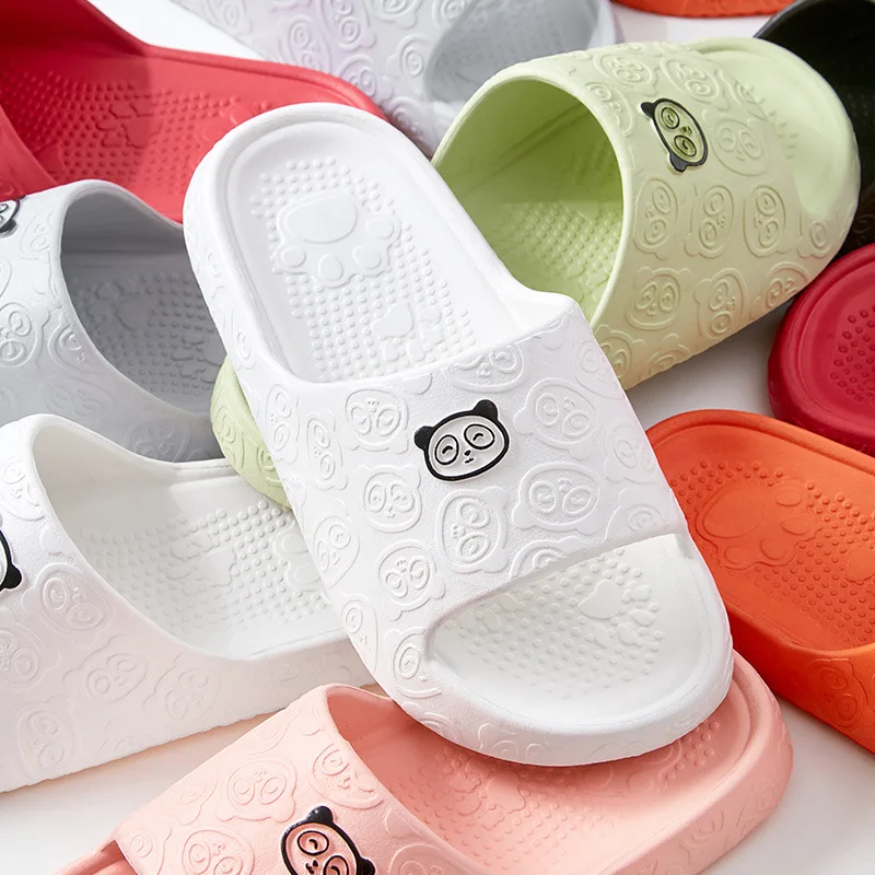 

Soft Bottom Slippers Women's Summer Home Casual Couple Bathroom Indoor Washing Anti-Slip Massage Draining Sandals Men Women's