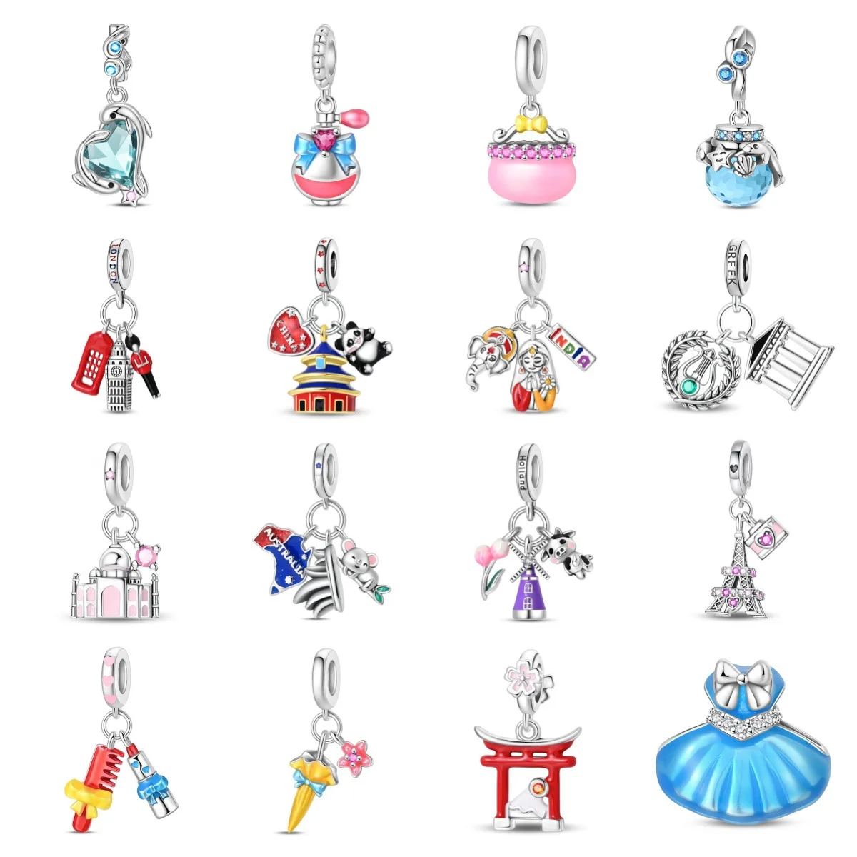 Best-selling fashionable architectural London Big Ben iron tower pendant jewelry, silver-plated jewelry, bracelet, necklace