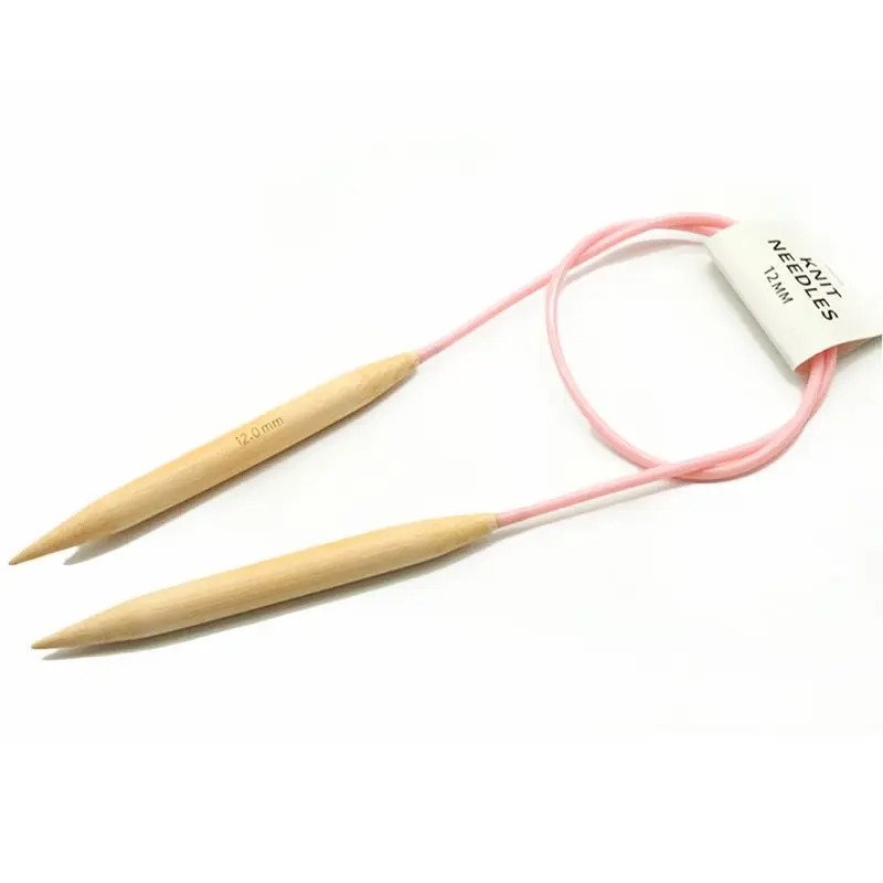 2pcs 10mm 12mm Circular Knitting Needles Set Bamboo Wooden Circular Sewing Crochet Hook DIY Tube Sweater Needlework Tools