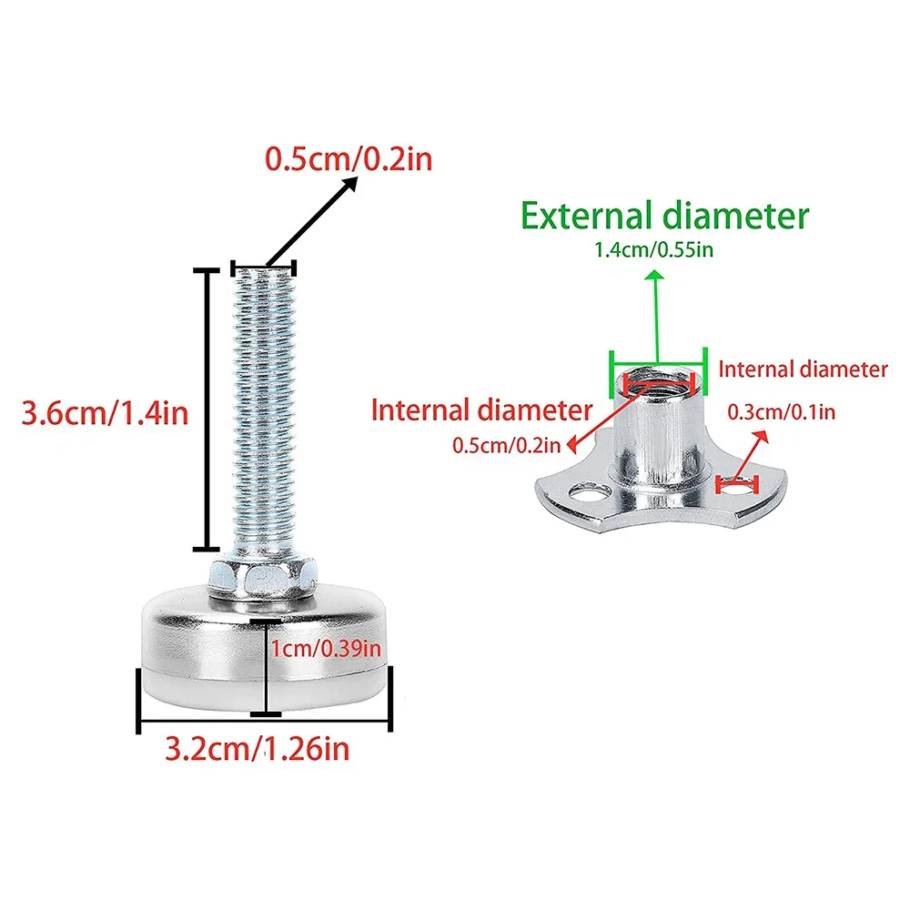 4pcs Adjustable Furniture Leveling Feet， Furniture Legs， Table, Chair, Cabinet, Sofa Lifter