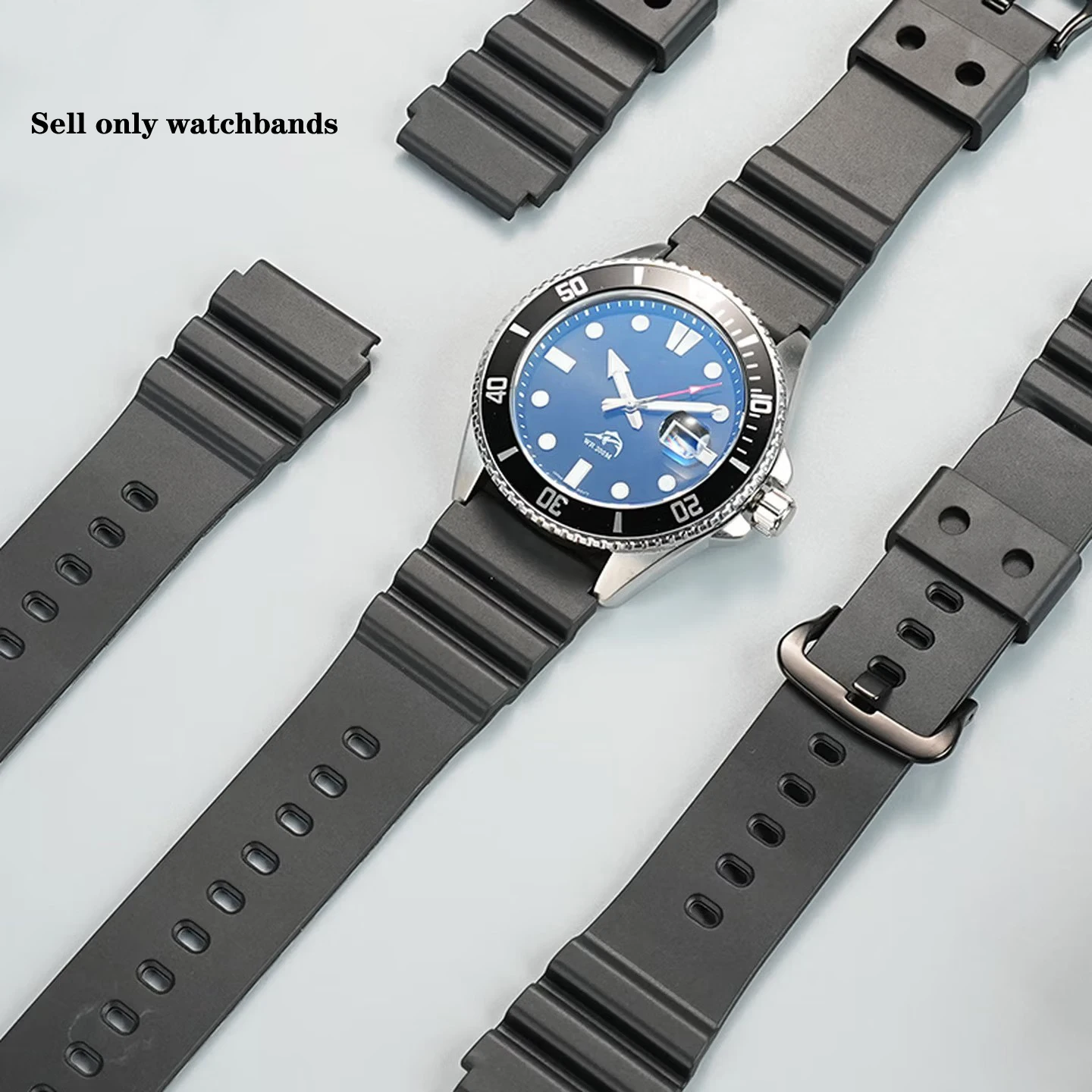 Silicone Watch Accessories Band For Casio Swordfish MDV-106 107 MTP-VD01 Men's Waterproof Sweat-proof Rubber Watch Strap 22mm