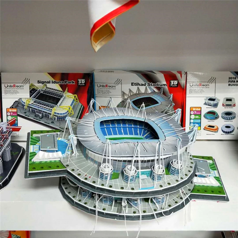 Puzzle 3D DIY 29 stylów Światowy stadion piłkarski Europejski stadion piłkarski Zmontowany model budynku Zabawki edukacyjne dla dzieci