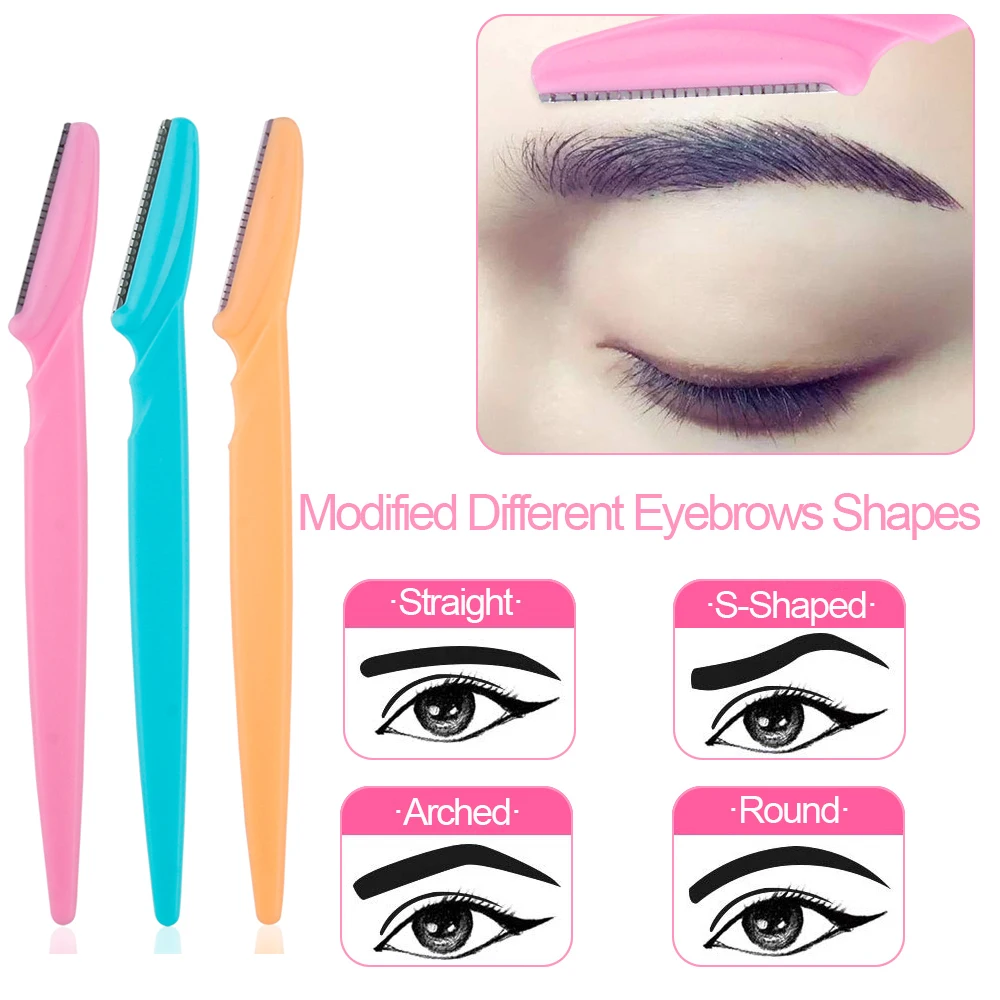 10pcs Professional Eyebrow Trimmers Blade Shaver Eye Brow Epilation Cutting Dermaplaning Tool Hair Removal for women makeup
