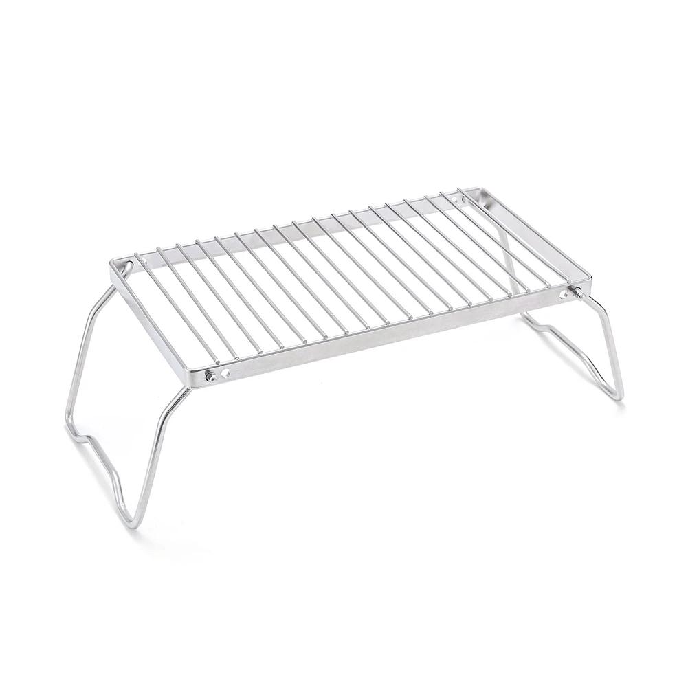 

Outdoor Striped Barbecue Grill Barbecue Long Stainless Steel Pot Folding Bracket Portable Rack Drain Rack