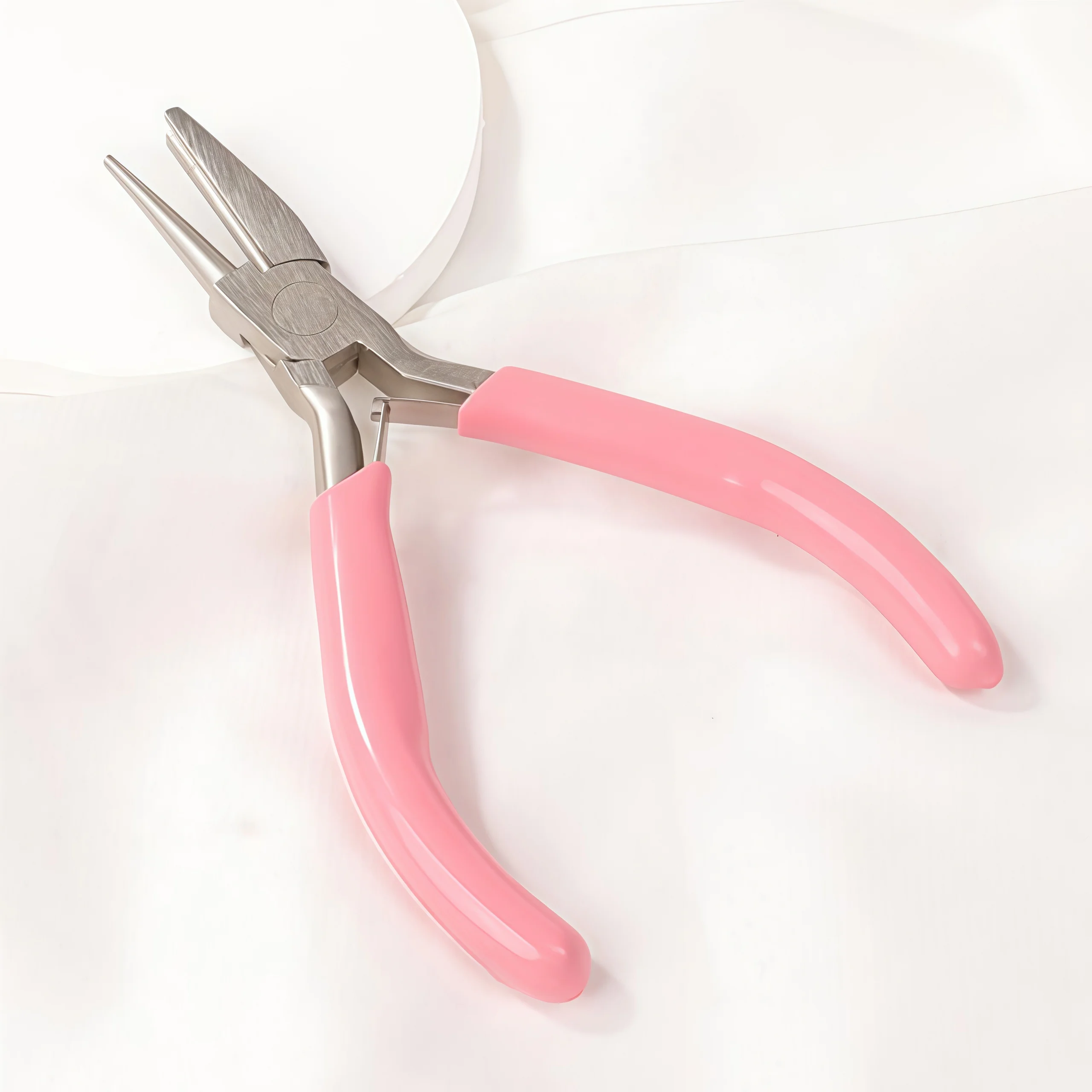 1/2pcs pink double headed pliers with gold rings, including those used for making jewelry beads, jewelry accessories