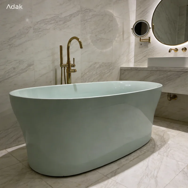 Freestanding Portable Modern Luxury Acrylic Bathtub with Soaking Function and Color Options for Spa & Hotel Bathrooms
