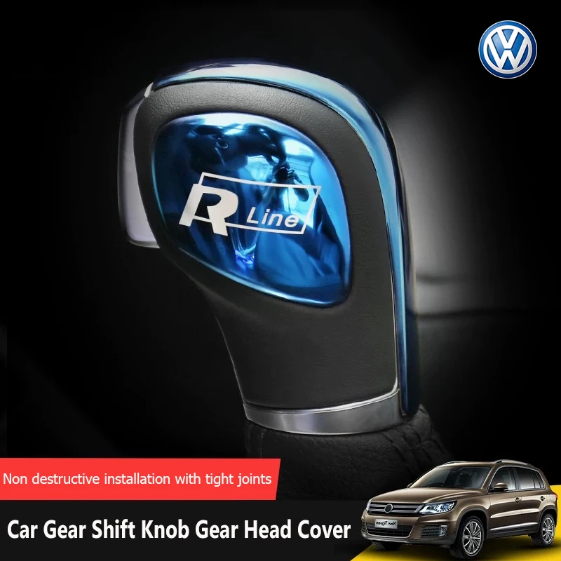 Car Gear Head Shift Knob Handle Cover Trim Sticker For Volkswagen VW Golf Polo Tiguan Passat Touareg Magotan Touran Taigo Caddy