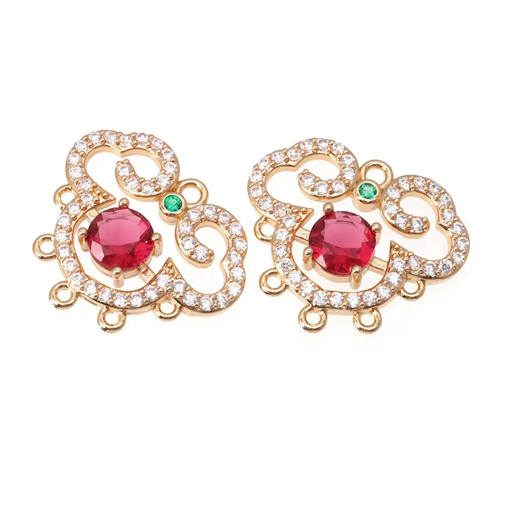 High Quality 18K Gold Color Brass and Zircon More Style Earrings Connect Charms Pendants Jewelry Making Diy Findings Accessories