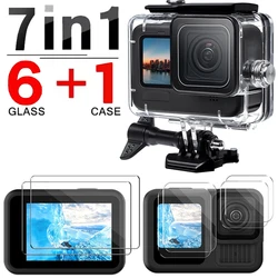 7 IN 1 Waterproof Case for GoPro Hero 13 12 11 10 9 Black Screen Protector Glass Film Protective Sleeve Underwater Diving Cover