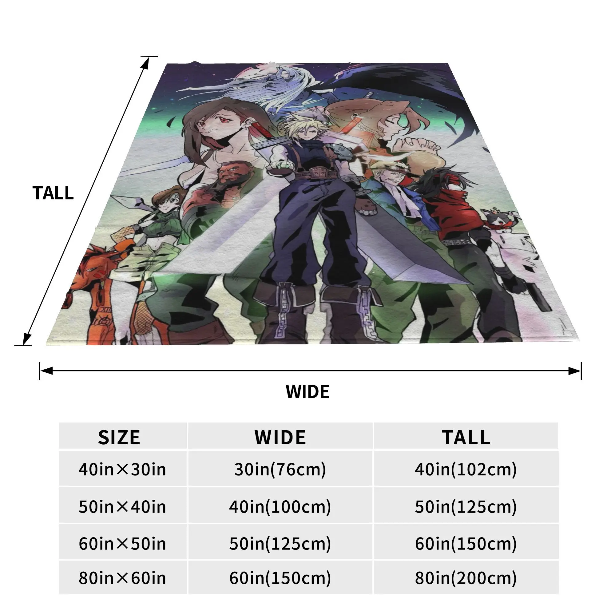 Final Fantasy VII Collage Home Final Fantasy 7 Game Blankets Flannel Sofa Throw Blanket for Home Bedroom Office Throws Bedspread