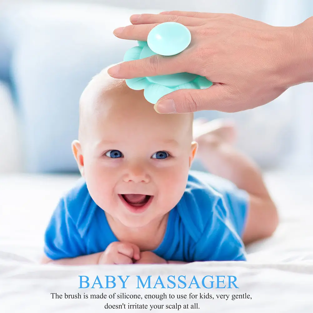 2Pcs Silicone Baby Shampoo Brush Hair Scalp Cleaner Soft Shower Massager Infant Bath Scrubber Newborn Hair Washing Tool Portable