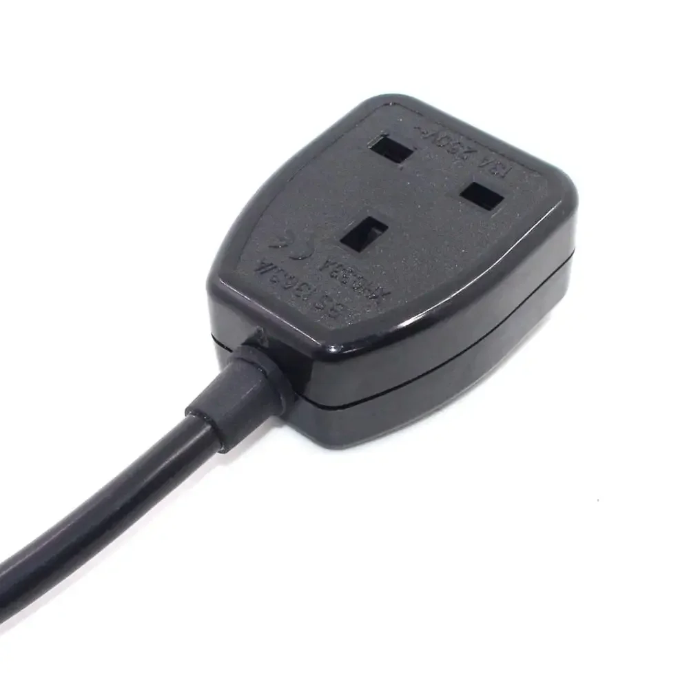 Картина 7: 13A 250V Британский стандарт гнездовой адаптер питания съемный шнур питания кабельный разъем белый/черный