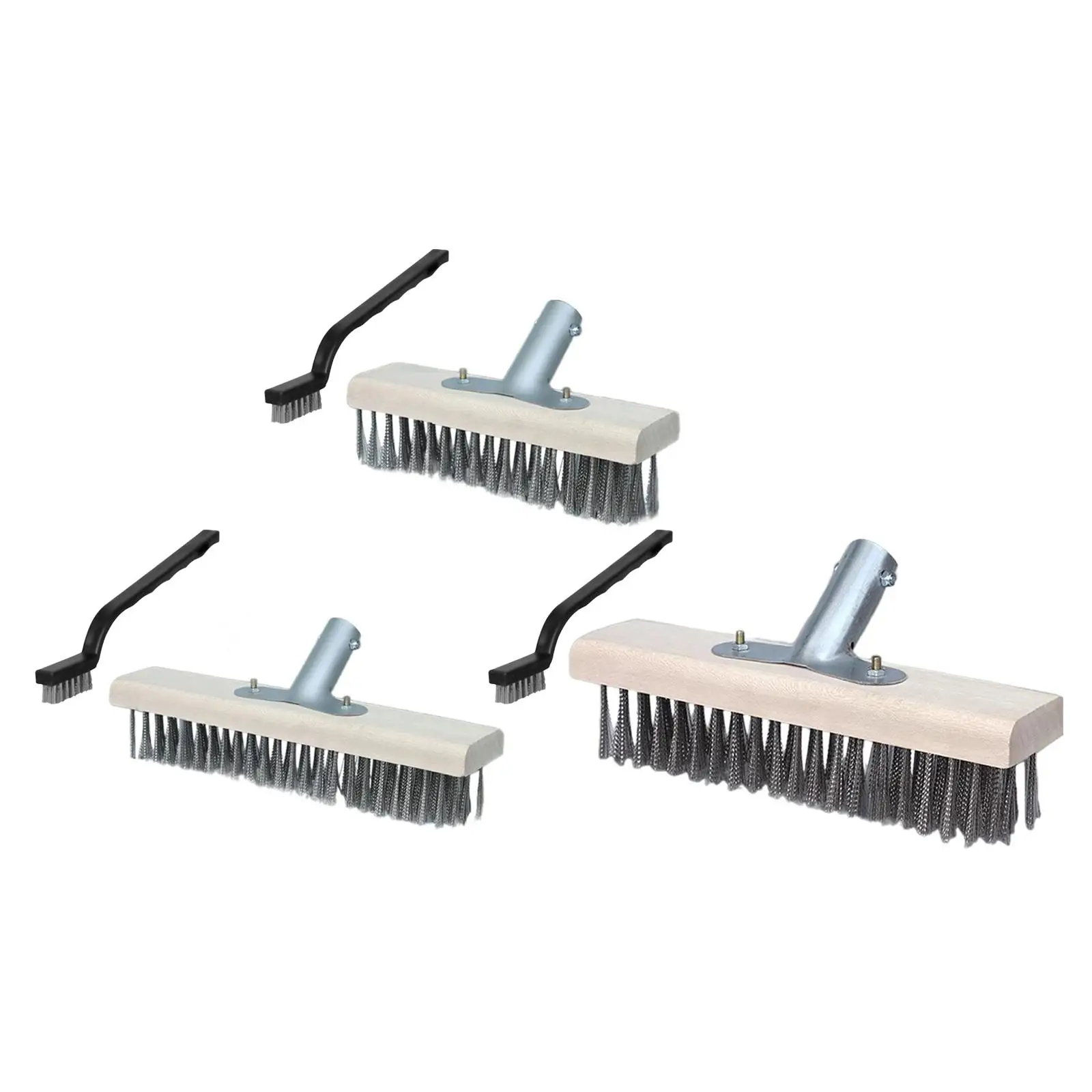 Wire Brush Head Floor Scrub Brush Head without Handle Grout Brush Scrubber Brush Push Broom for Cleaning Rough Surfaces Patio