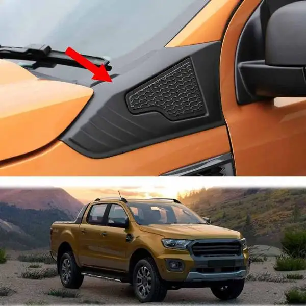 2Pcs Car Side Vent Hood Guard Decoration Trim for Ford Ranger T6 T7 2016 2017 2018 2019 2020