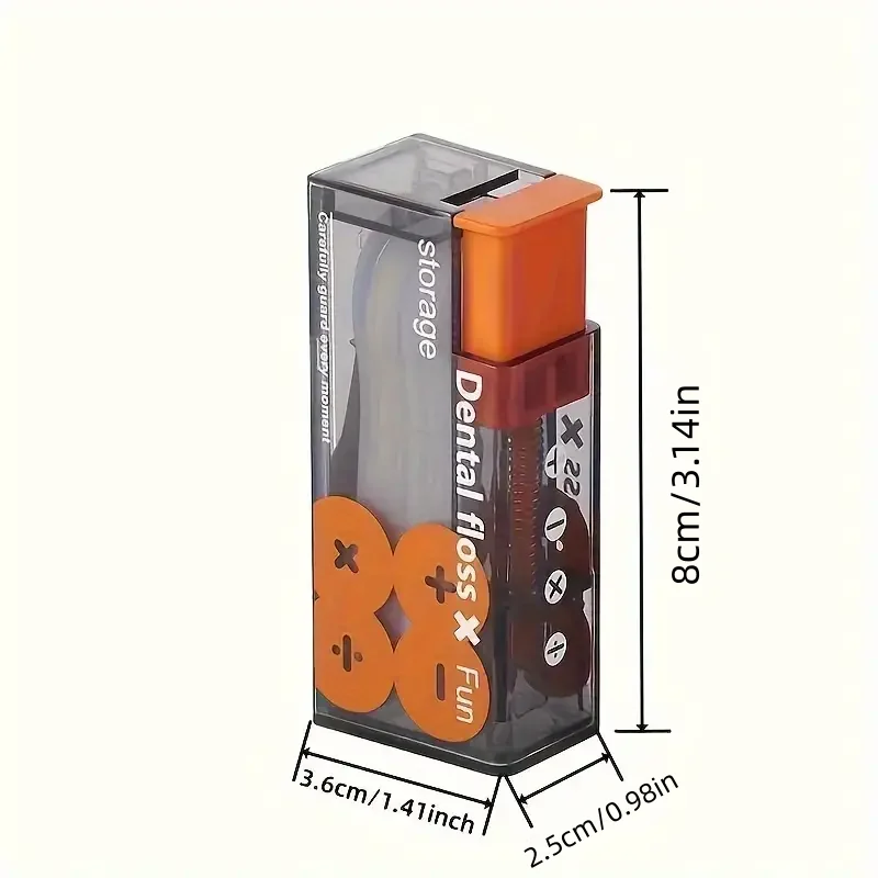 10Pcs Mecha Wind Mirror Portable Floss Box Auto Pop Up 10pcs Mini Transparent Floss Stick Storage Box Oral Care Floss Organizer