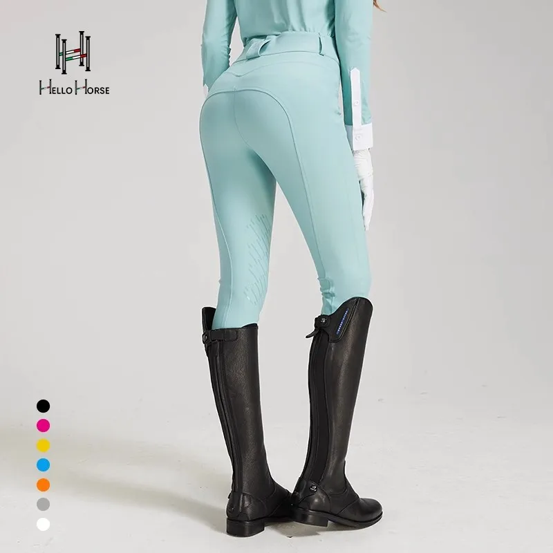 Hello Horse Knight Multi-color Casual Stretch Semi-gel Diamond Equestrian Equipment Pants Equestrian Pants Cycling Pants