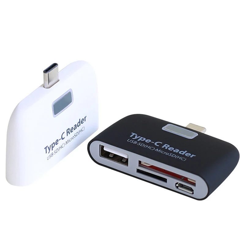 Multifunctional 4 In 1 Type C TF/SD Card Reader Universal USB 3.1 With Micro USB Charge Port TF Micro SD Adapter