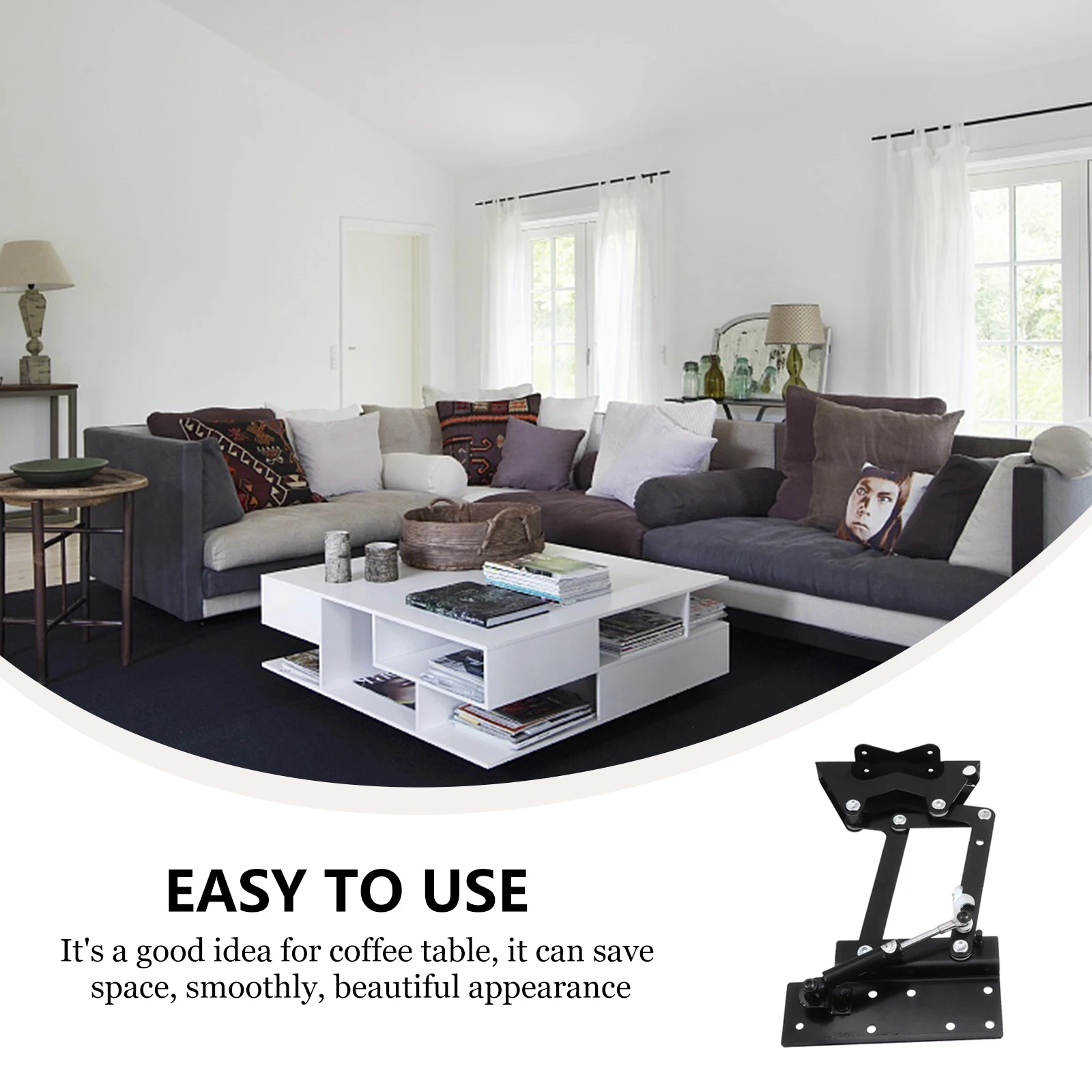 

Coffee Table Lift Top Hardware Gas Spring Buffer Folding Hinge Mechanism Heavy Duty Lifting Frame For Telescopic Table