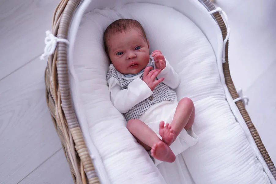 Amayven Kit bambola rinata Nuovo arrivo 19 pollici non finito non verniciato vuoto parti di bambola fai da te corpo di stoffa occhi casuali bambola d'arte da collezione