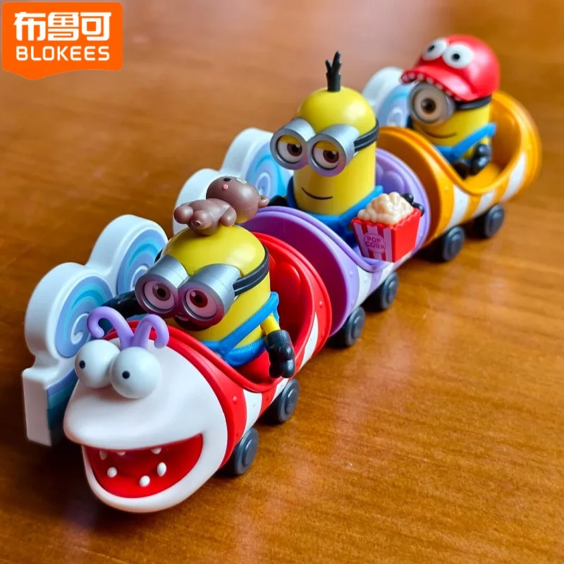

Genuine Blokees Minions Blind Box Minions Cute Roller Coaster Diy Desktop Ornament Gift Doudou Nest Series Mystery Box Toys