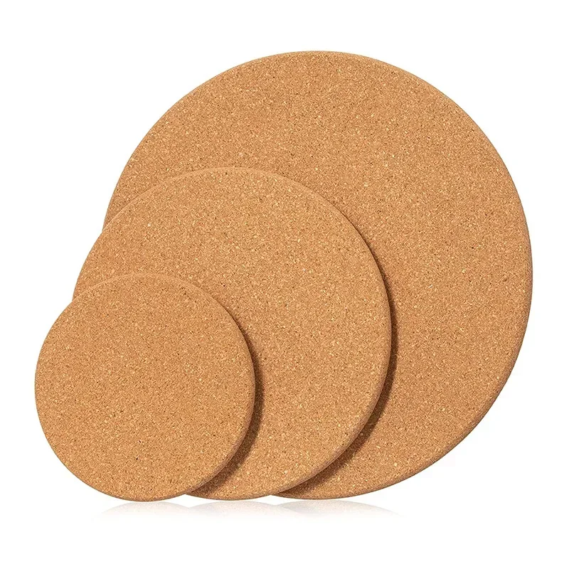 

10PCS Cup Mat Natural Round Wooden Pad Durable Non-Slip Cork Coaster Tea Coffee Mug Drinks Holder for Table Decor DIY Tableware