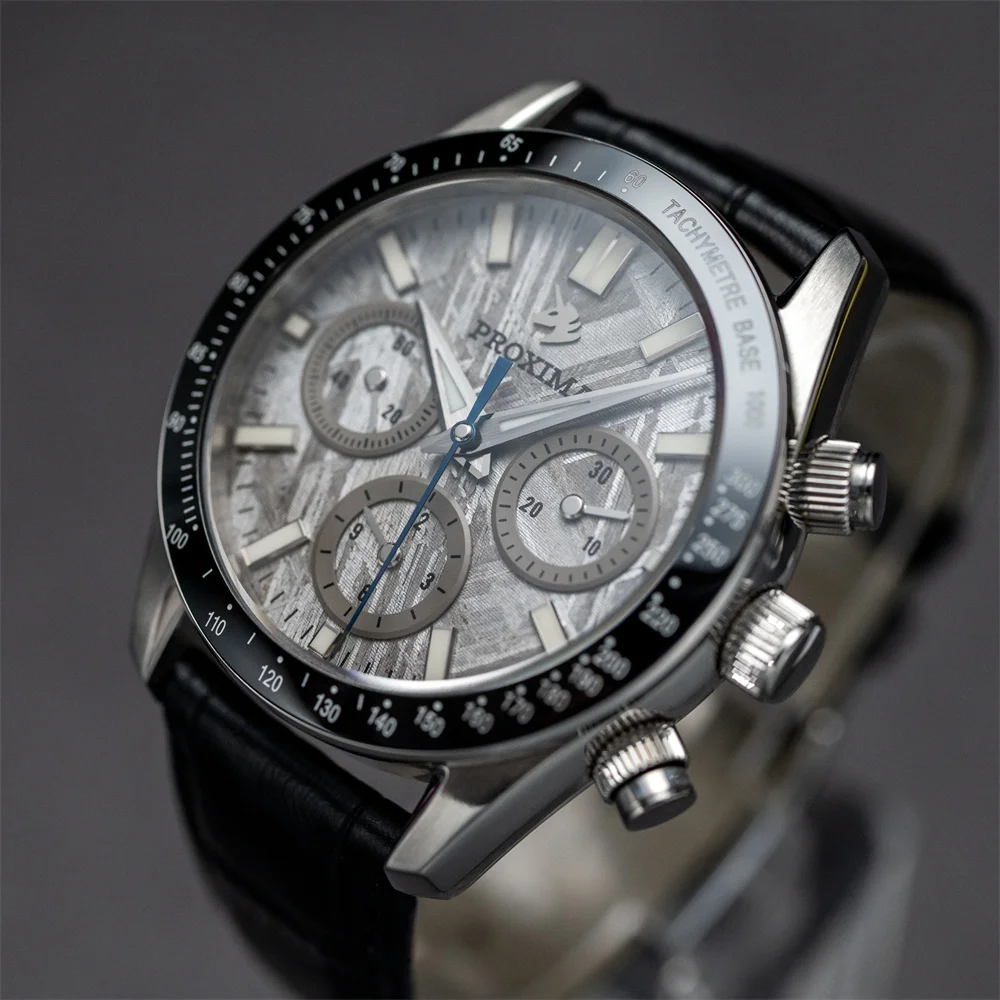 PX1692-YS Business Automatic Watch Gabion Meteorite Dial Three-Eye Chronograph Clock ST1902 Movement 2023 New