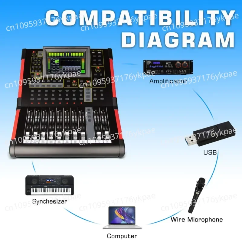 MD12 Professional Digital Mixer 12 Channel Mixer Console 48v Phantom Power