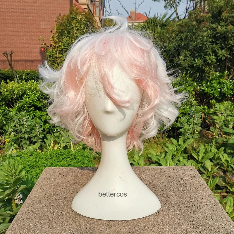 Nueva peluca de Cosplay de Komaeda Nagito Danganronpa, peluca de Cosplay de Anime, pelo sintético resistente al calor, pelucas de Cosplay de Komaeda Nagito + peluca