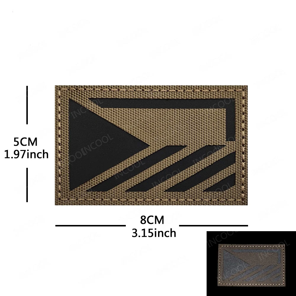 Black White Infrared IR Reflective Czech Republic Flag Patches CZE Embroidered PVC Rubber Flags Thin Blue Line Appliques Badges view 4
