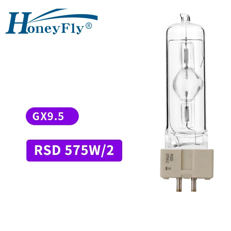 HoneyFly Metal Halogenide Dysprosium Lamp GX9.5 575W/2 7200K Stage Metal Halide Bulb Replacement for MSR 575W/2