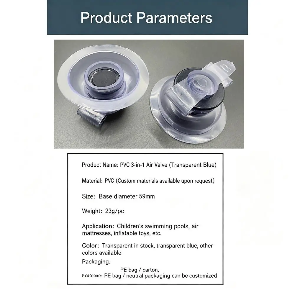 5Pcs New PVC Kitesurfing Kite Inflate Valve Transparent Hole Diameter 22mm U-shaped Pillow Valve Plug Air Plug For Sea Surfing