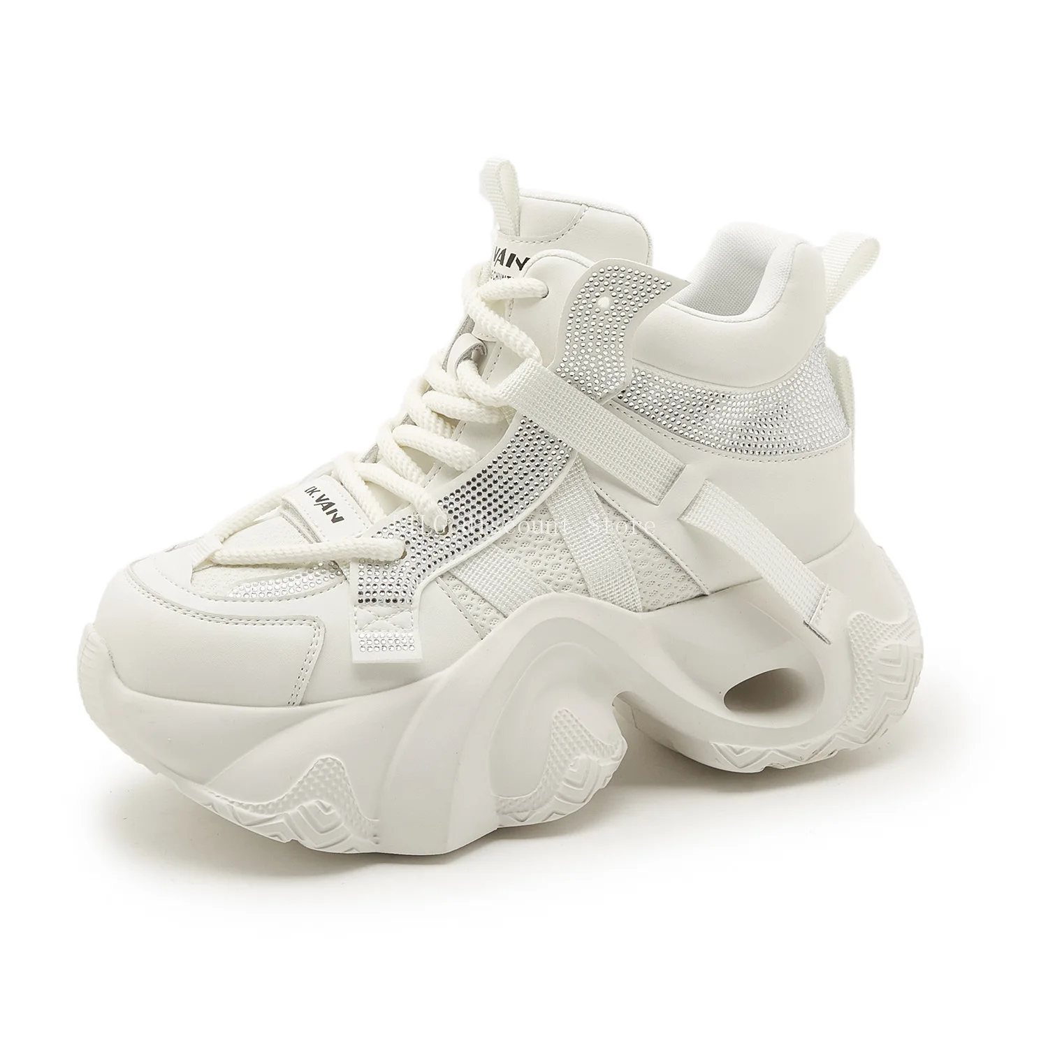 

Белые кроссовки для женщин, повседневная дышащая спортивная обувь на толстой подошве, модная обувь, увеличивающая рост, удобная