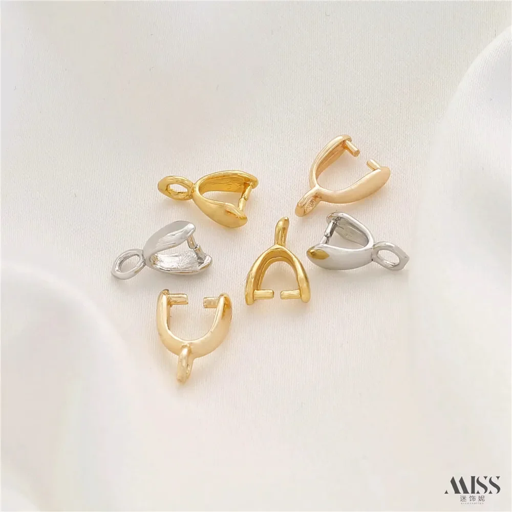 

14K Gold-Plated Melon Seed Buckle Bead Button Head Pendant DIY Handmade Jewelry Accessories for Bracelet Necklace