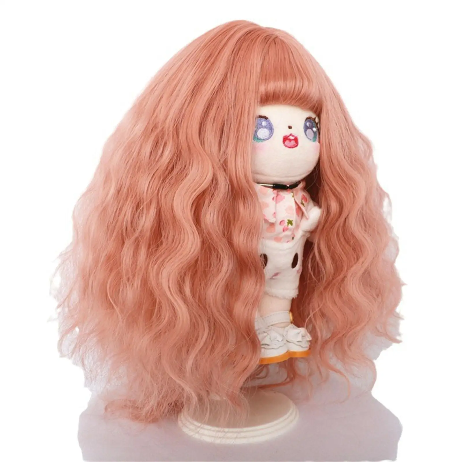 

20cm Cotton Doll Wig Making Orange High Temperature Silk Sweet Replacement Handmade Accessories Doll Hairpiece Cotton Doll Hair
